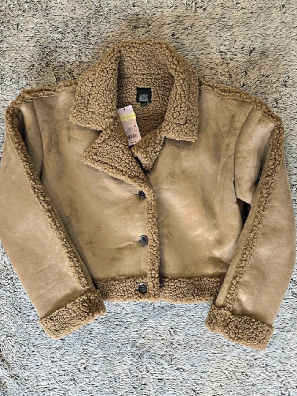 Wild Fable Teddy Jacket Brown Size Large NWT